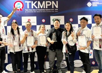 DAW berhasil menunjukan prestasi pada Temu Karya Mutu dan Produktivitas Nasional (TKMPN) XXIX Tahun 2025 yang diselenggarakan di Harmoni One Convention Center, Batam, pada 24–28 November 2025. (foto: dok/daw)
