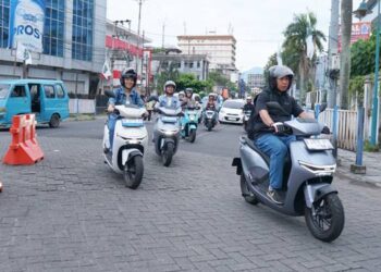 MOTOR Listrik Honda yaitu Honda ICON e:, Honda EM1 e:, dan Honda CUV e:. nyaman digunakan. (foto: dok/daw)