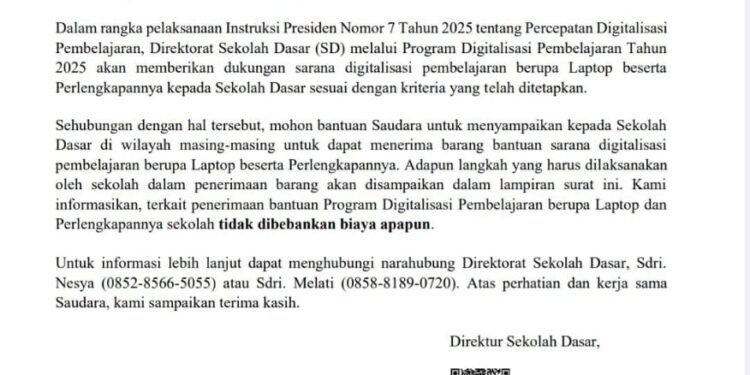 Kemendikdasmen Salurkan Laptop untuk Sekolah Dasar Dukung Digitalisasi Pembelajaran