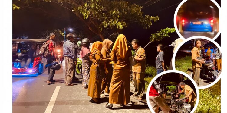 Mobil Plat Merah Serempet Bentor, Pengemudi Terperosok ke Selokan