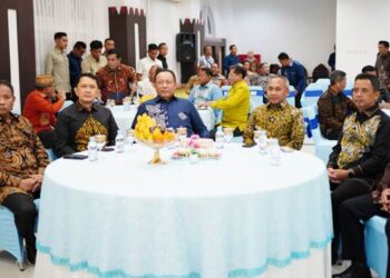 Gubernur Gorontalo Gusnar Ismail bersama Pangdam XIII Merdeka Mayjen TNI Mirza Agus dan jajaran Forkopimda Provinsi Gorontalo, pada acara Ramah Tamah, Rabu (21/1). (Foto : Dok-Pemprov/Valen)