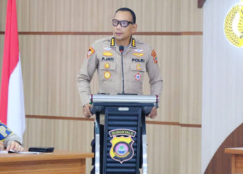 Karo Ops Polda Gorontalo, Kombes Pol. Pramono Jati,S.I.K.,M.T. saat membuka Latihan Pra Operasi (Lat Pra Ops) Keselamatan tahun 2026.