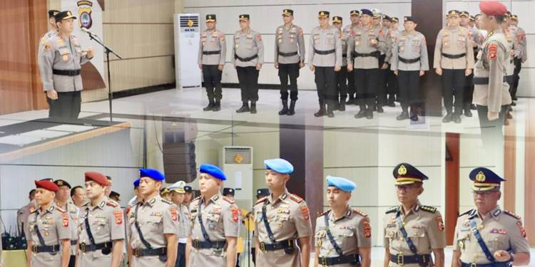 Kapolda Gorontalo Irjen Pol. Drs. Widodo, S.H., M.H. memimpin sertijab Pajabat Utama yang baru di lingkungan Polda Gorontalo.