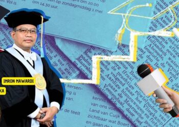 Ilustrasi dua mantan wartawan yang kini jadi guru besar, Prija Djatmika dan Imron Mawardi.--