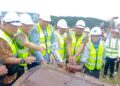 Ketua Deprov Gorontalo Thomas Mopili menghadiri Groundbreaking Pekerjaan Perluasan Apron dan Pembuatan Taxiway di Bandar Udara Djalaluddin Gorontalo, Jumat (20/2).