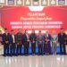 Foto bersama Komisi I Deprov Gorontalo bersama komisioner KPID Provinsi Gorontalo 2026-2029 usai dilantik.