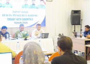 Suasana Raker KORPRI Kota Gorontalo yang dipimpin Sekda Kota Gorontalo, Ismail Madjid, Jumat (30/1/2026). (Foto: Prokopim)