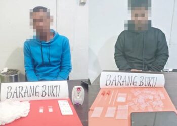 Terduga pengguna beserta barang bukti dan terduga pengedar beserta barang bukti, berhasil diamankan oleh Satuan Narkoba Polres Boalemo.