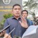 Dir Reskrimsus Polda Gorontalo, Kombes Pol. Maruly Pardede, saat memberikan keterangan terkait peristiwa banjir yang melanda Kabupaten Pohuwato, Selasa (10/2). (F. Natharahman/ Gorontalo Post)