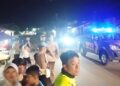 aksi balap liar di Jalan Trans Sulawesi, Kecamatan Tibawa, Kabupaten Gorontalo, dibubarkan polisi, Selasa (10/03/2026) dini hari.