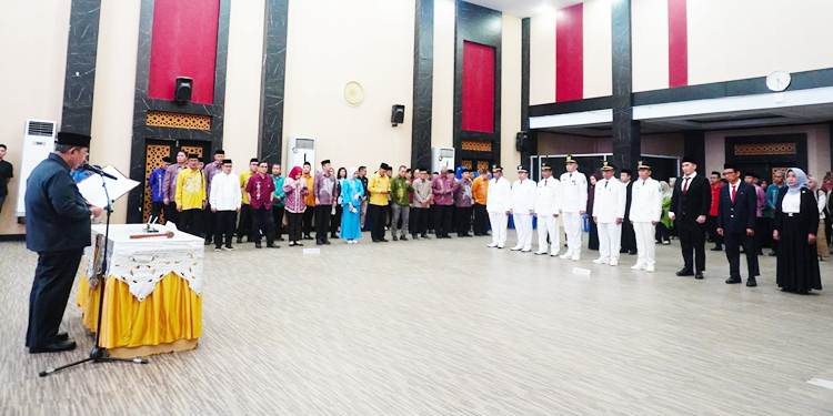 Suasana pelantikan pejabat eselon III di lingkungan Pemkot Gorontalo.