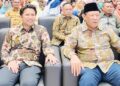Gubernur Gorontalo Gusnar Ismail bersama Wagub Jatim Emil Dardak menghadiri halalbihalal Ikatan Keluarga Gorontalo di Kota Surabaya, Minggu (19/4/2026). (Foto : Timko)