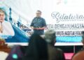 Wakil Wali Kota Gorontalo, Indra Gobel ketika memberikan sambutan pada kegiatan silaturahmi dengan warga Kelurahan Limba B, Kecamatan Kota Selatan, Sabtu (11/4/2026). (Foto: Prokopim)