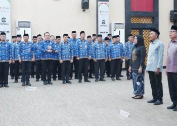 Pejabat eselon III yang dilantik oleh Wali Kota Gorontalo, Adhan Dambea, Jumat (17/4/2026). (Foto: Prokopim)