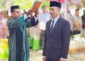 Prof. Dr. Ir. Nurdin, S.P., M.Si diambil sumpah dalam pelantikan sebagai Sekretaris Daerah Kabupaten Boalemo. (Foto/Diskominfo)