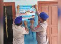 Polres Boalemo menempel stiker ancaman pidana bagi mafia BBM bersubsidi di Pelabuhan Pendaratan Ikan (PPI) Tilamuta, Desa Pentadu Timur, Selasa (28/4/2026).