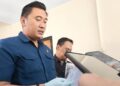 Kasat Reskrim Polresta Gorontalo Kota, AKP Akmal Novian Reza, saat jumpa pers bersama awak media di Polresta Gorontalo Kota, Selasa(12/5) (Foto. Natharahman/ Gorontalo Post)