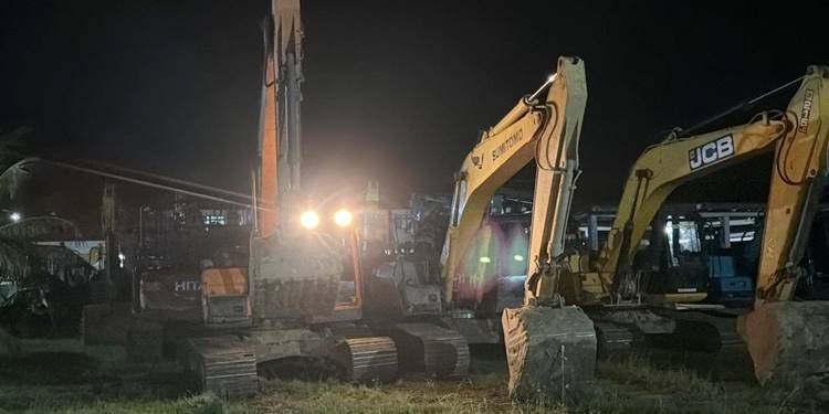 Tiga unit excavator yang diduga dipergunakan di lokasi PETI Bulangita, diamankan oleh Satuan Reskrim Polres Pohuwato