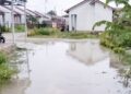 Genangan air di jalan Safa Marwah 7 yang sering dikeluhkan warga. (F. Istimewa)