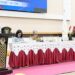 Kepala Bapperida Kota Gorontalo, Heru Z. Thalib ketika membacakan laporan panitia kegiatan sosialisasi inovasi daerah serta fasilitasi Hak Kekayaan Intelektual (HKI) di Gedung Banthayo Lo Yiladia (BLY), Senin (11/5/2026).
