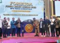 Sekdaprov Sofian Ibrahim saat membuka Forum Bisnis Daerah (Forbisda) BPD HIPMI Gorontalo Masa Bakti 2025–2028, di Azlea Convention Center, Senin (11/5). (Foto: Dok-Pemprov/Mona)