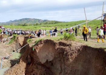 Lokasi tambang Saripi Kecamatan Paguyaman, Kabupaten Boalemo yang ditertibkan tim gabungan Polda Gorontalo, Polres Boalemo dan Polsek Paguyaman.