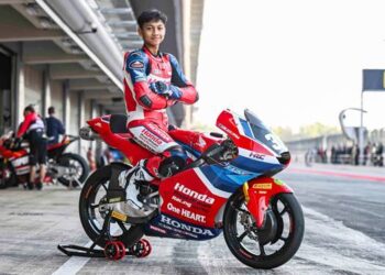 Pebalap muda Indonesia binaan PT Astra Honda Motor (AHM), Muhammad Kiandra Ramadhipa, siap taklukkan Sirkuit Barcelona-Catalunya, Spanyol. (foto: dok-ahm)