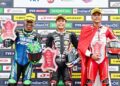 BORONG PODIUM - AHRT tampil memukau pada putaran ketiga Idemitsu FIM ARRC 2026 di Mobility Resort Motegi, Jepang, 13–14 Juni 2026 dengan mengamankan tiga podium dan mengibarkan merah putih. (foto: dok-ahm)