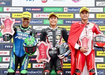 BORONG PODIUM - AHRT tampil memukau pada putaran ketiga Idemitsu FIM ARRC 2026 di Mobility Resort Motegi, Jepang, 13–14 Juni 2026 dengan mengamankan tiga podium dan mengibarkan merah putih. (foto: dok-ahm)