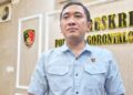 Kasat Reskrim Polresta Gorontalo Kota AKP Akmal Novian Reza, saat memberikan keterangan pers, Selasa (23/6) (F. Natharahman/ Gorontalo Post)