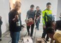 Kasat Intelkam Polres Pohuwato, AKP Alfian Hilahapa,S.H. bersama personel saat mengamankan ratusan botol minuman keras (Miras) berbagai merek dari sejumlah tempat hiburan malam yang ada di Pohuwato.