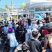 Ratusan pendukung Argentina melakukan konvoi di Bundaran HI. Ahad (12/7). (F. Natha/Gorontalo Post)